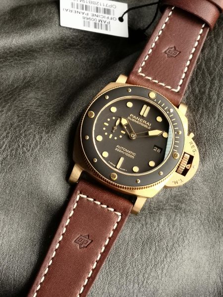 Panerai Submersible PAM00968 Bronze Automatic Men’s Watch, 47mm, Brown Dial, 300m Water Resistance
